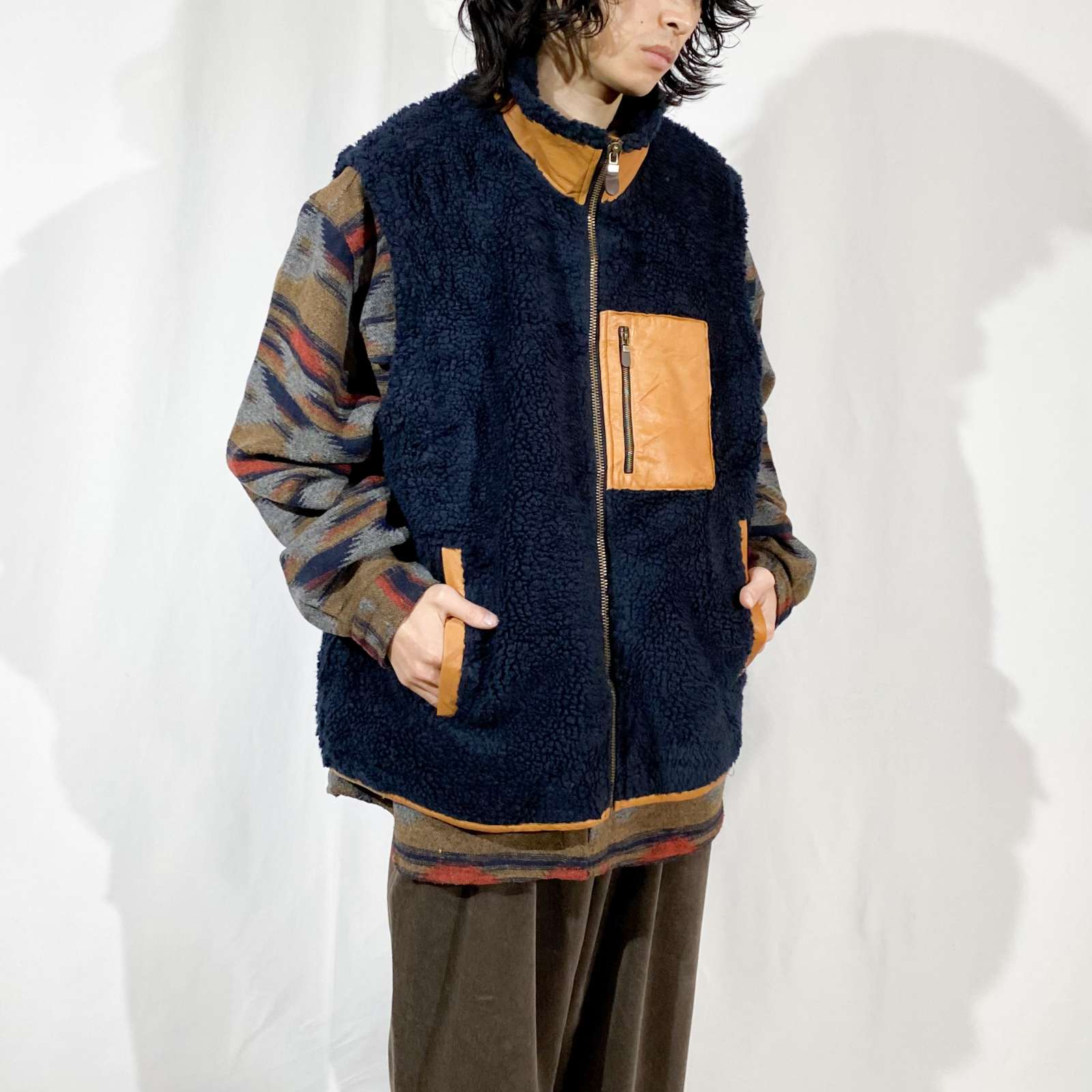 古着–00's ORVIS レザー×フリース 切替 ベスト – 【古着通販 ...