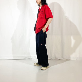 Dickies ブラック ダブルニー ワークパンツ