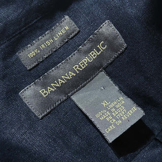 00's BANANA REPUBLIC アイリッシュリネン L/Sシャツ (ネイビー)