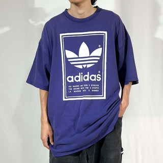 90's～00's adidas "trefoil logo" フェード リンクプリント Tシャツ