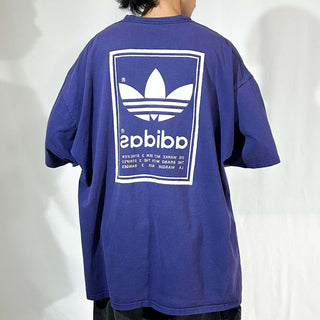 90's～00's adidas "trefoil logo" フェード リンクプリント Tシャツ