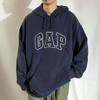 00's GAP リバースウィーブタイプ ロゴ スウェット パーカ