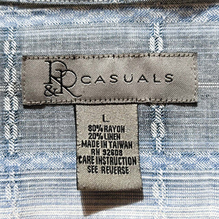 R&R CASUALS レーヨン×リネン オンブレチェック L/S シャツ