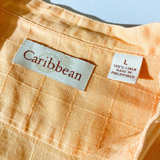 Caribbean リネン スタンドカラー L/Sシャツ