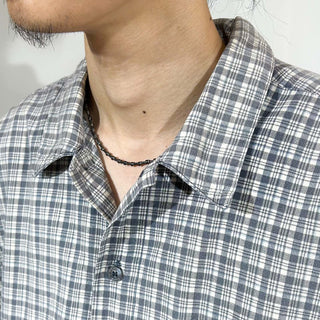 PERRY ELLIS ネイビー×ホワイト チェック S/S シャツ