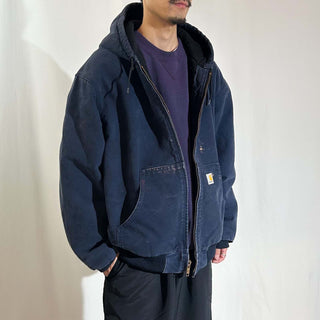 00's Carhartt ボロ 裏キルティング アクティブ ジャケット(ネイビー)