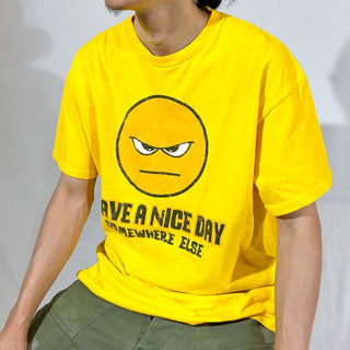 00's "Have a nice day" フェイス メッセージ Tシャツ