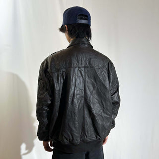 00's BLUE EAGLE ''GENUINE LEATHER'' 地図柄 A-2タイプ レザー ブルゾン ジャケット