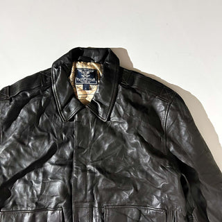 00's BLUE EAGLE ''GENUINE LEATHER'' 地図柄 A-2タイプ レザー ブルゾン ジャケット