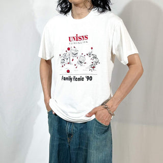 90's "made in USA" SCREEN STARS ''FAMILY PiCNiC'' UNISYS FLEMINGTON 企業 Tシャツ