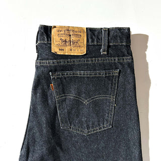 90's "made in USA" LEVI'S 505 "先染め" ブラック デニム パンツ