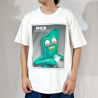 90's "MILK IT DOESA GUMBY GOOD." ガンビー キャラクター Tシャツ