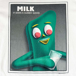 90's "MILK IT DOESA GUMBY GOOD." ガンビー キャラクター Tシャツ