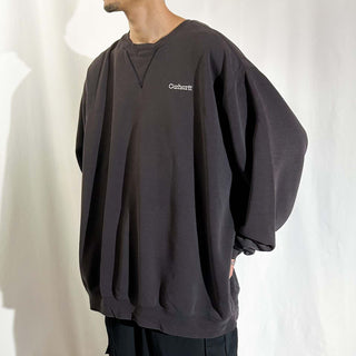 90's～00's Carhartt ブラック フェード ワンポイント スウェット シャツ