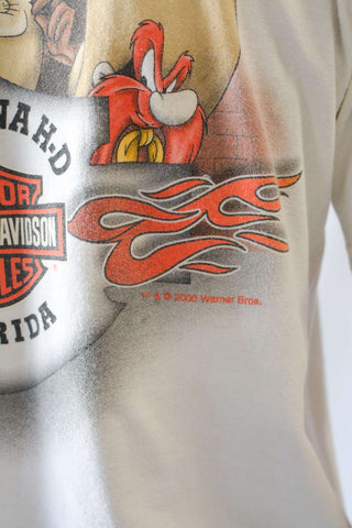 00’s "made in USA" HARLEY DAVIDSON "LOONEY TUNES" 両面プリントTシャツ