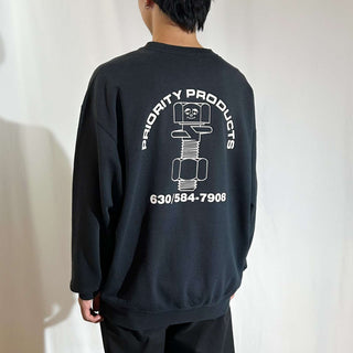 90's～00's "Priority Products" 両面プリント 企業 スウェット シャツ