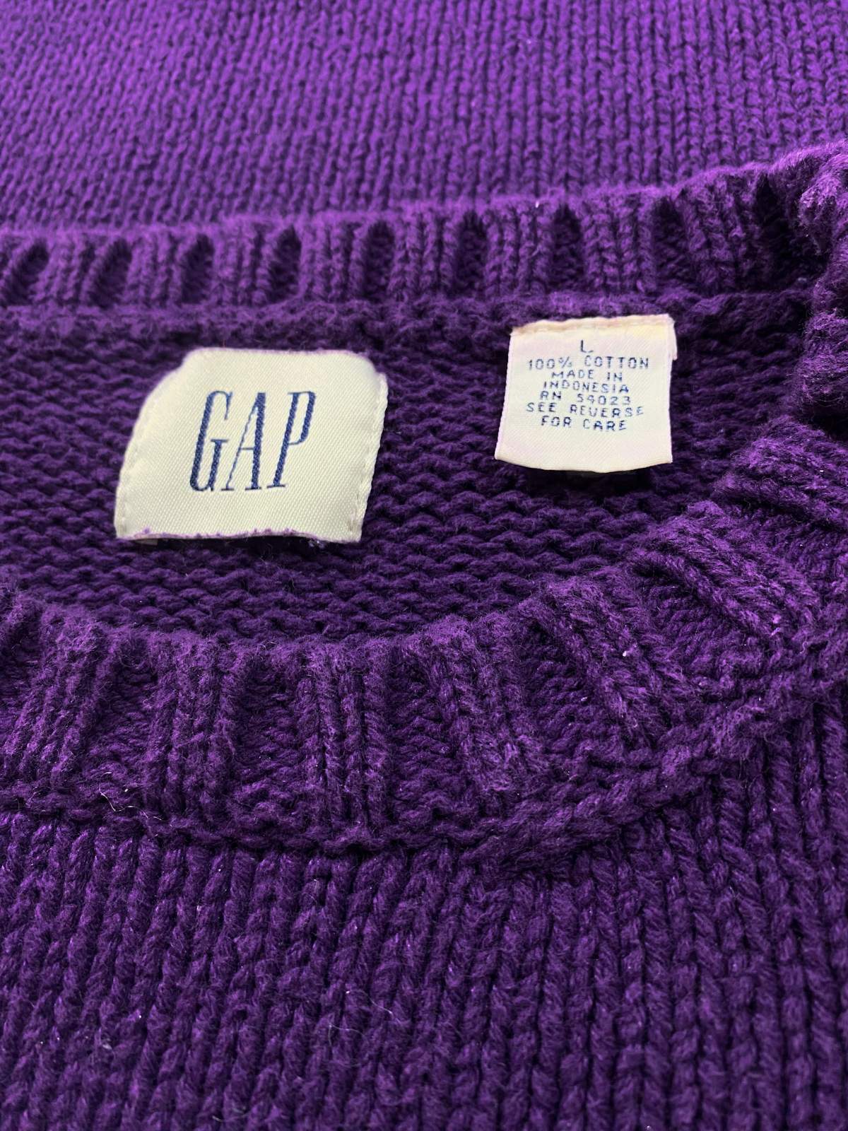 古着–00's GAP パープル ニット セーター – 【古着通販】 Gleeful Web