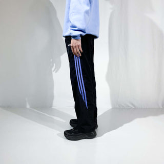 00's adidas ブラック×パープル サイドライン トラックパンツ