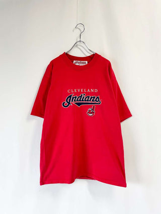 90's～00's "made in CANADA" Indians センターロゴ 刺繍 Tシャツ