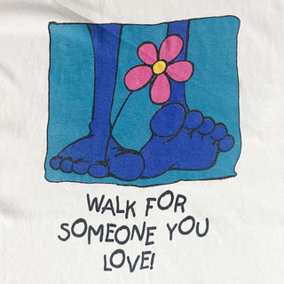 90's Hanes "WALK FOR SOMEONE YOU LOVE !" 両面プリント アート Tシャツ