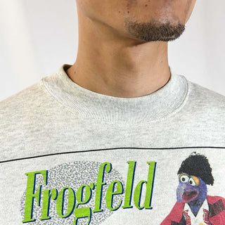 90's FRUIT OF THE LOOM "kermit×Seinfeld" パロディ キャラクター スウェット シャツ