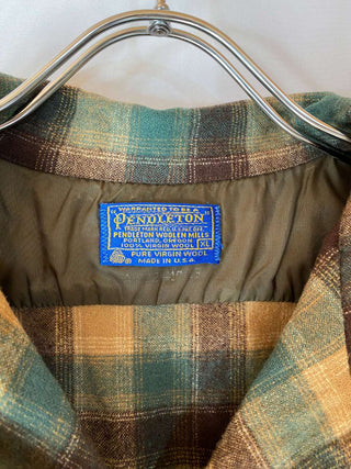 70's PENDLETON ウール チェック ボード L/Sシャツ