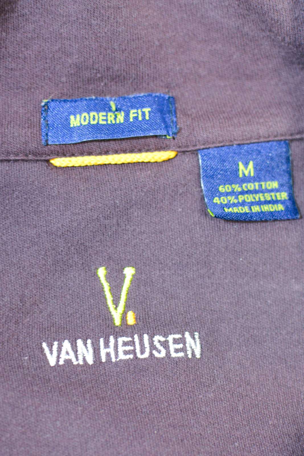 古着–90's～ VANHEUSEN スリット ブラウン L/Sシャツ – 【古着通販