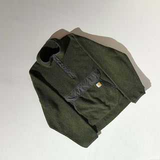 00's Carhartt オリーブ ドローコード スナップ フリース ジャケット