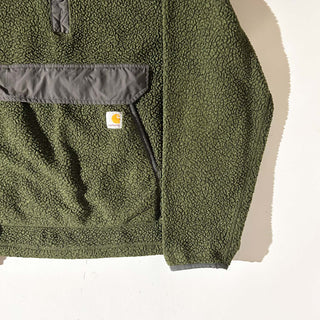 00's Carhartt オリーブ ドローコード スナップ フリース ジャケット