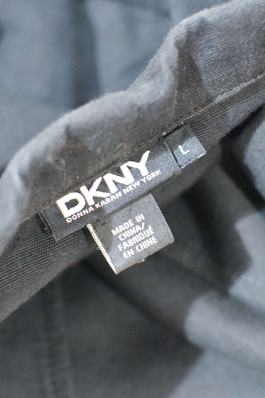 古着–00's DKNY ブラック ラグラン パッチポケット リネンジャケット