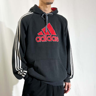 00's adidas ライン ロゴ スウェット パーカ