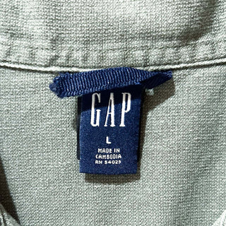 00's GAP オリーブグリーン オープンカラー S/Sシャツ