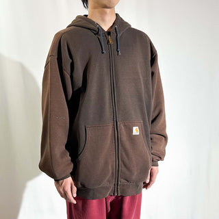 90's～00's Carhartt フェード フルジップ スウェット パーカ