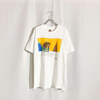 80's "made in USA" FRUIT OF THE LOOM コミカル アニマル アート Tシャツ