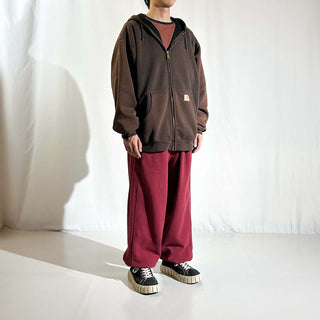 90's～00's Carhartt フェード フルジップ スウェット パーカ