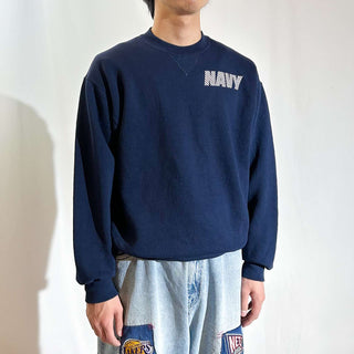 00's "made in USA" SOFEE "NAVY" 両面 リフレクター スウェット シャツ