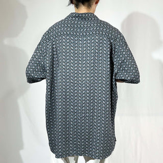 90's〜 AXIST シルク 総柄 S/S シャツ