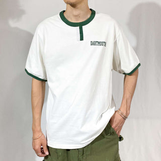 90's "made in USA" the cotton exchange "Dartmouth" チョコチン リンガー Tシャツ