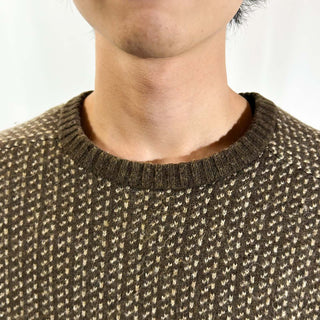 00's  LANDS' END "merino wool" ラグラン バーズアイ ニット セーター