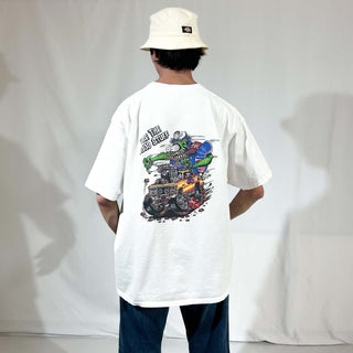 00's FRUIT OF THE LOOM "Rat Fink風" ホットロッド キャラクター 両面プリント Ｔシャツ