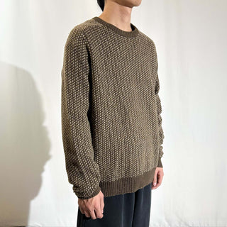 00's  LANDS' END "merino wool" ラグラン バーズアイ ニット セーター