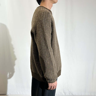 00's  LANDS' END "merino wool" ラグラン バーズアイ ニット セーター