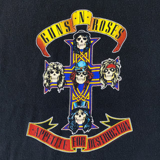 Guns N' Roses "APPETITE FOR DESTRUCTION" スカルクロス バンド Tシャツ