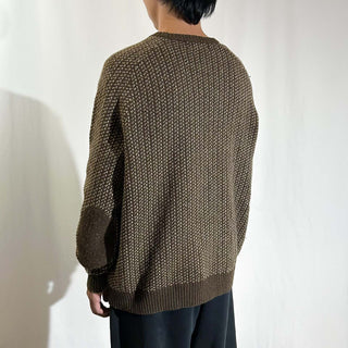 00's  LANDS' END "merino wool" ラグラン バーズアイ ニット セーター