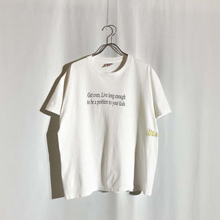 90's "made in USA" Hanes メッセージ Tシャツ