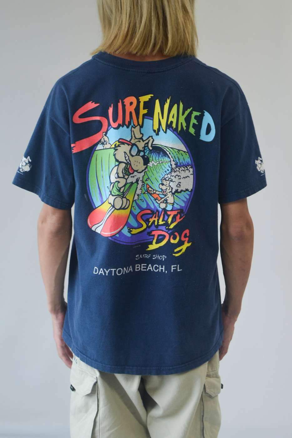 古着–90's SALTY DOG SARF SHOP バックプリント Tシャツ – 【古着通販