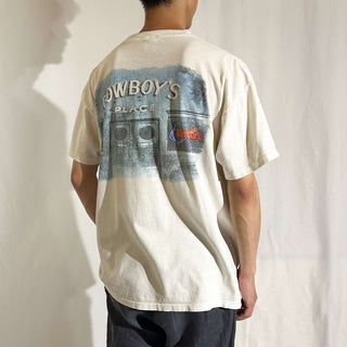 90's "made in USA" DELTA "cowboy's place" Marlboro 企業 両面プリント Tシャツ