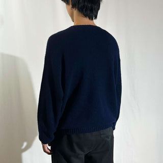 80's～90's OLD RALPH LAUREN "lambs wool" ネイビー ニット セーター