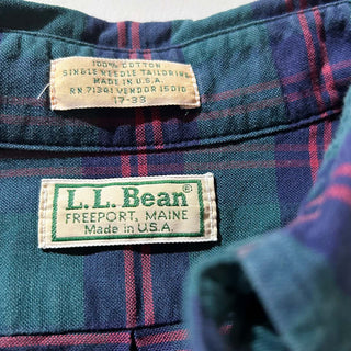 90's "made in USA" L.L.Bean チェック L/Sシャツ