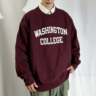 90's champion "WASHINGTON COLLEGE" リバースウィーブ カレッジ スウェット シャツ